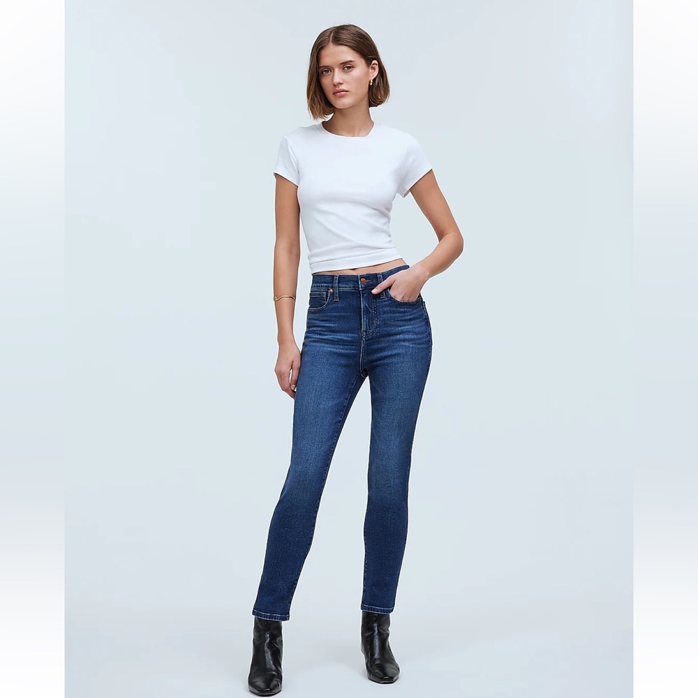 NWT Madewell mid-rise stovepipe jeans dark wash size 26 Tall